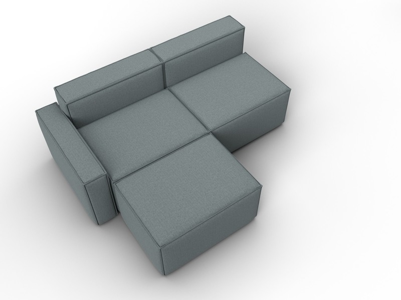 Диван угловой модульный Лига-063 угол левый, Рогожка, Амур 07 серый