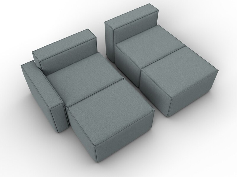 Диван угловой модульный Лига-063 угол левый, Рогожка, Амур 07 серый