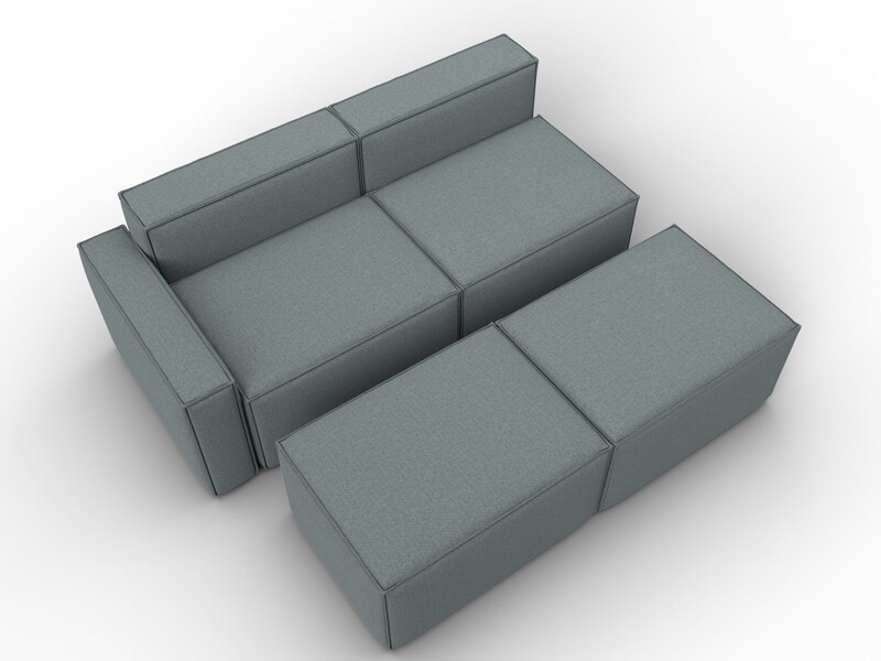 Диван угловой модульный Лига-063 угол левый, Рогожка, Амур 07 серый