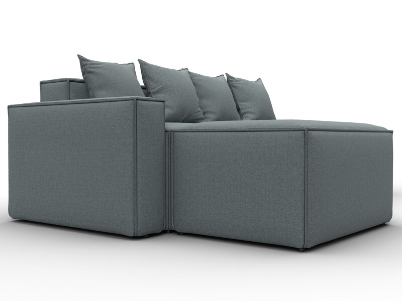 Диван угловой модульный Лига-063 угол левый, Рогожка, Амур 07 серый