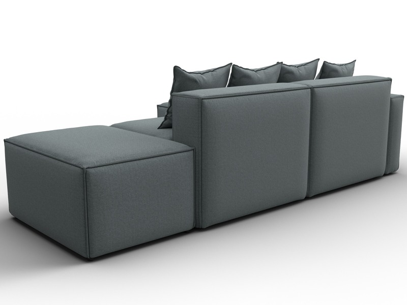 Диван угловой модульный Лига-063 угол левый, Рогожка, Амур 07 серый