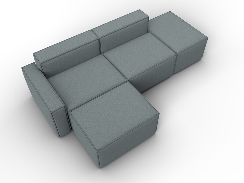 Диван угловой модульный Лига-063 угол левый, Рогожка, Амур 07 серый