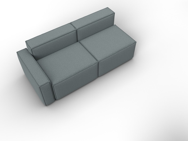 Диван угловой модульный Лига-063 угол левый, Рогожка, Амур 07 серый