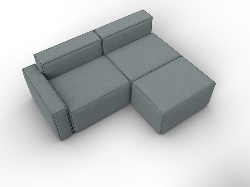 Диван угловой модульный Лига-063 угол левый, Рогожка, Амур 07 серый