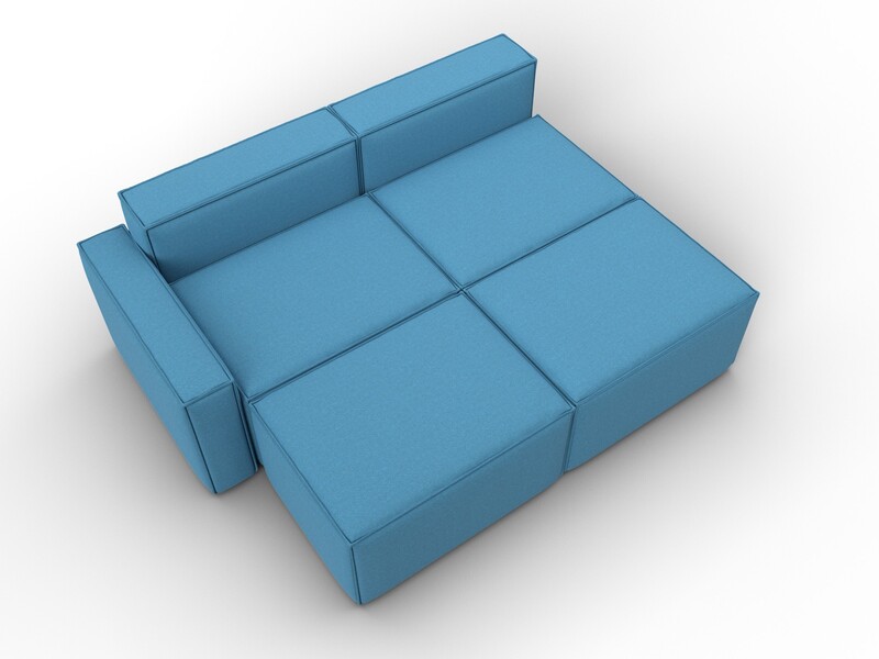 Диван угловой модульный Лига-063 угол левый, Рогожка, Амур 10 голубой