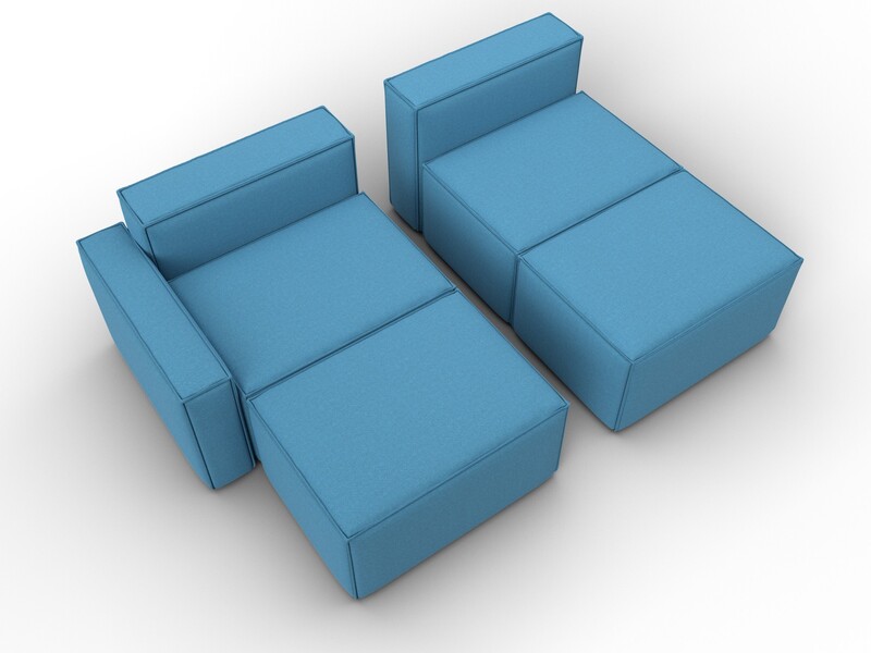 Диван угловой модульный Лига-063 угол левый, Рогожка, Амур 10 голубой