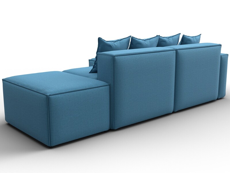 Диван угловой модульный Лига-063 угол левый, Рогожка, Амур 10 голубой