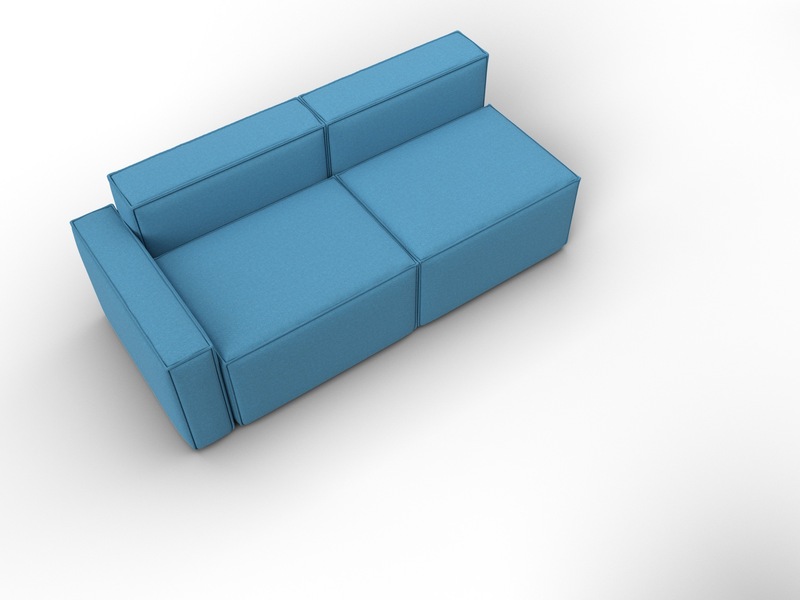 Диван угловой модульный Лига-063 угол левый, Рогожка, Амур 10 голубой