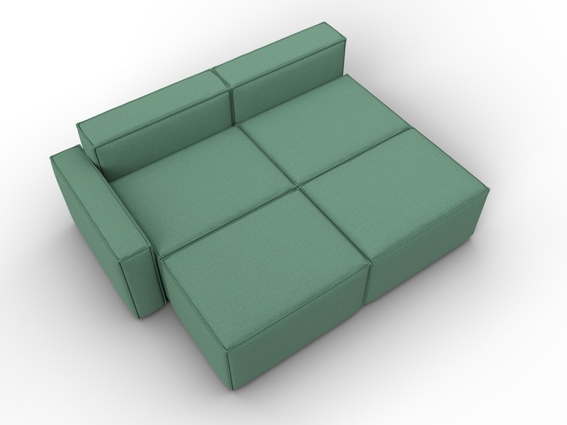 Диван угловой модульный Лига-063 угол левый, Рогожка, Амур 11 зеленый