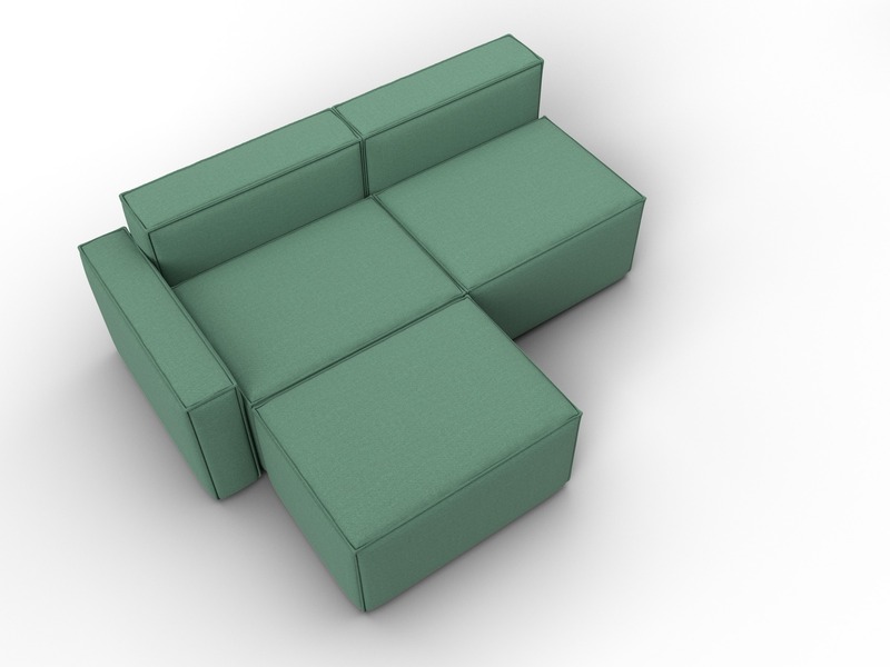 Диван угловой модульный Лига-063 угол левый, Рогожка, Амур 11 зеленый