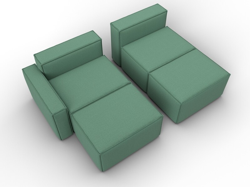 Диван угловой модульный Лига-063 угол левый, Рогожка, Амур 11 зеленый