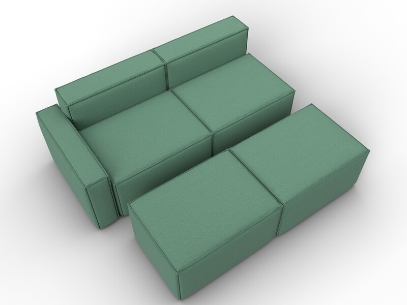 Диван угловой модульный Лига-063 угол левый, Рогожка, Амур 11 зеленый