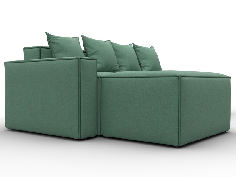 Диван угловой модульный Лига-063 угол левый, Рогожка, Амур 11 зеленый