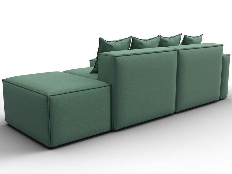 Диван угловой модульный Лига-063 угол левый, Рогожка, Амур 11 зеленый