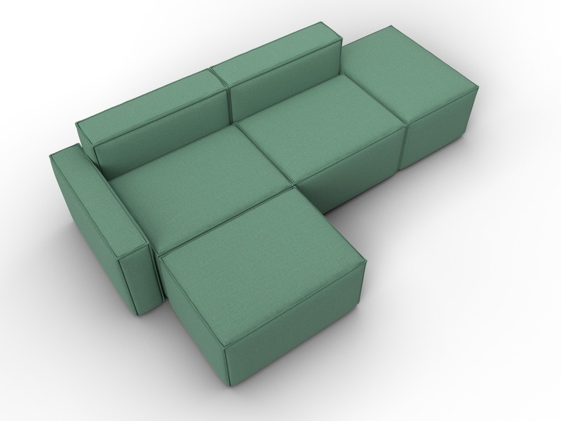 Диван угловой модульный Лига-063 угол левый, Рогожка, Амур 11 зеленый