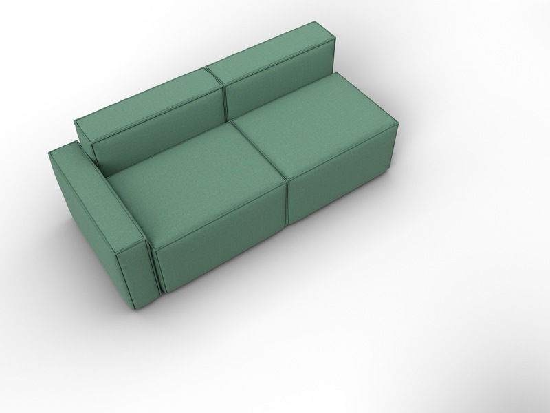 Диван угловой модульный Лига-063 угол левый, Рогожка, Амур 11 зеленый