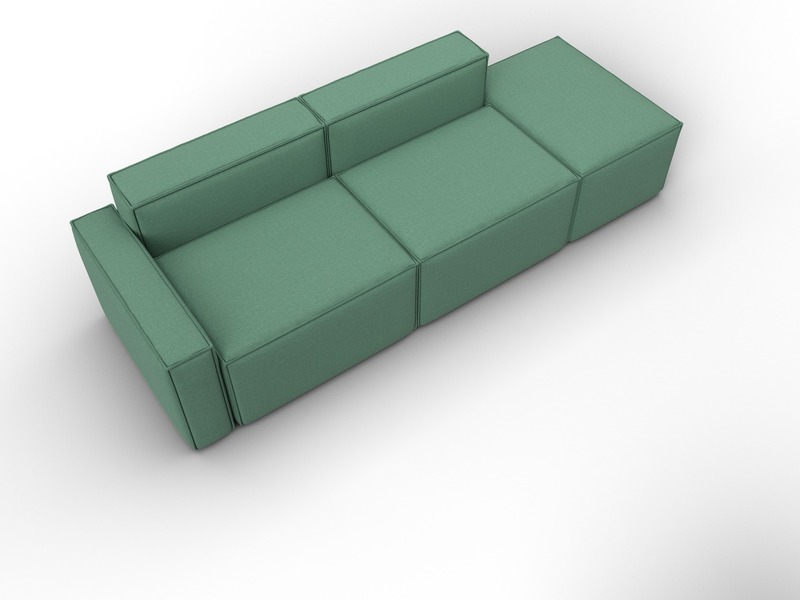 Диван угловой модульный Лига-063 угол левый, Рогожка, Амур 11 зеленый