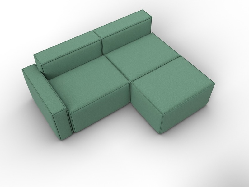 Диван угловой модульный Лига-063 угол левый, Рогожка, Амур 11 зеленый