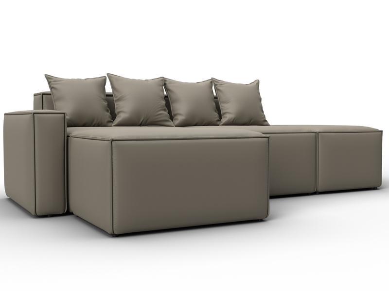 Диван угловой модульный Лига-063 угол левый, Экокожа, GRIFON 04 бежевый