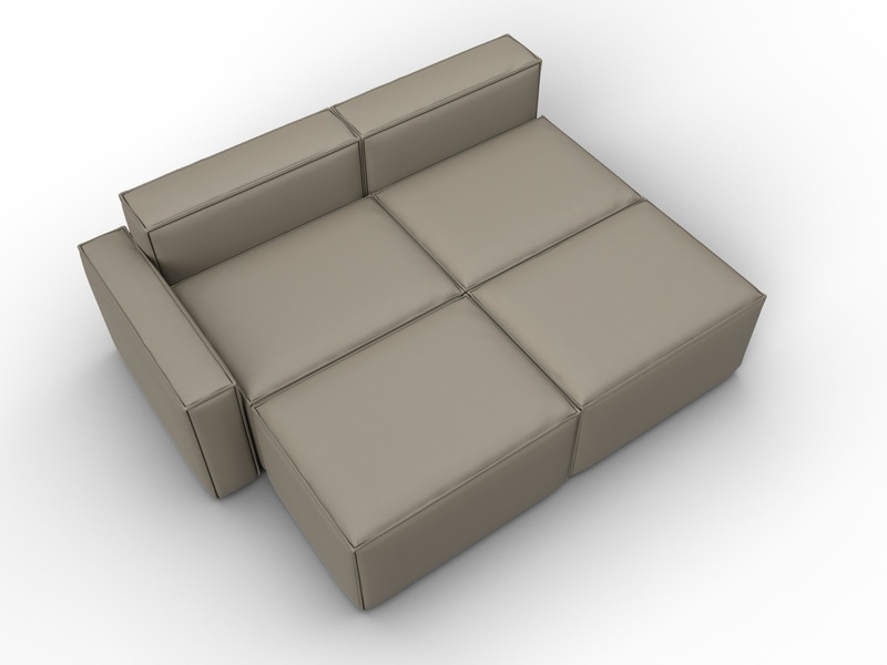 Диван угловой модульный Лига-063 угол левый, Экокожа, GRIFON 04 бежевый