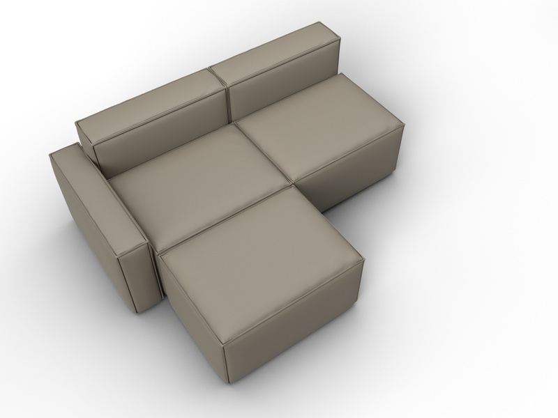 Диван угловой модульный Лига-063 угол левый, Экокожа, GRIFON 04 бежевый