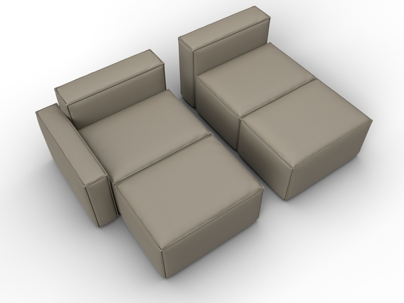 Диван угловой модульный Лига-063 угол левый, Экокожа, GRIFON 04 бежевый