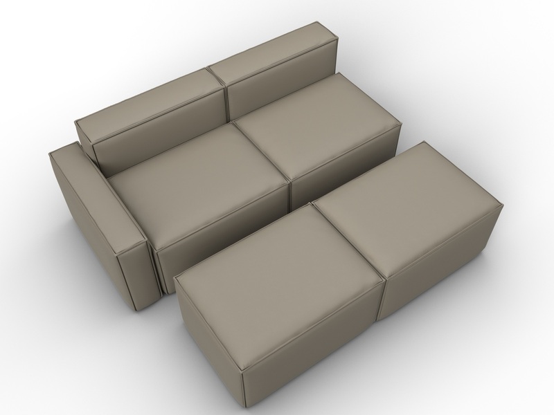 Диван угловой модульный Лига-063 угол левый, Экокожа, GRIFON 04 бежевый