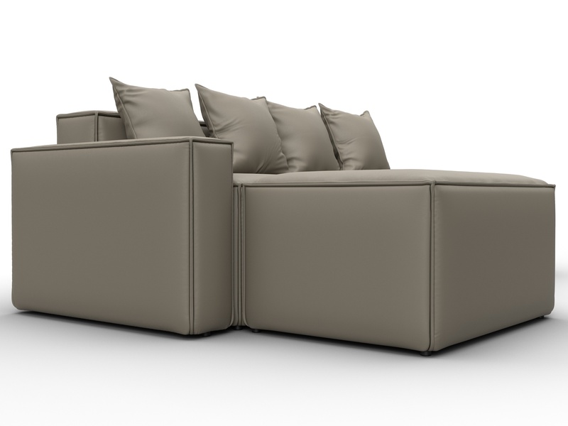 Диван угловой модульный Лига-063 угол левый, Экокожа, GRIFON 04 бежевый