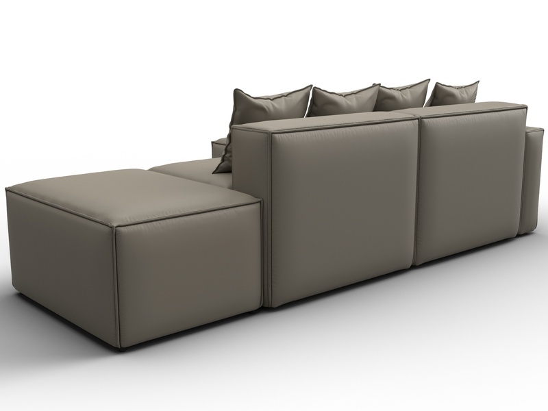 Диван угловой модульный Лига-063 угол левый, Экокожа, GRIFON 04 бежевый