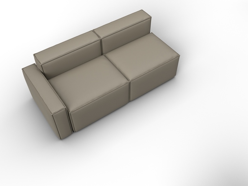 Диван угловой модульный Лига-063 угол левый, Экокожа, GRIFON 04 бежевый