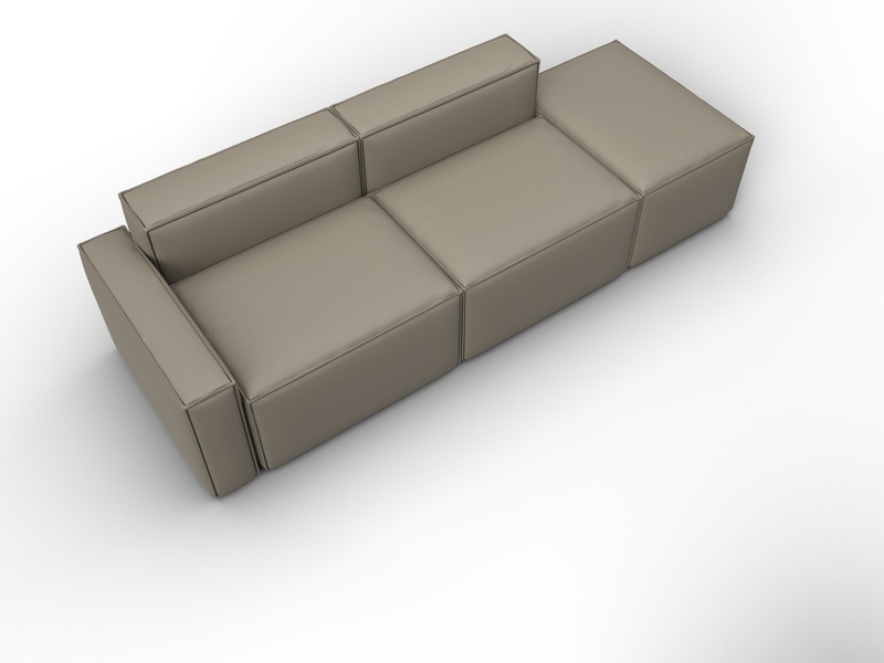 Диван угловой модульный Лига-063 угол левый, Экокожа, GRIFON 04 бежевый