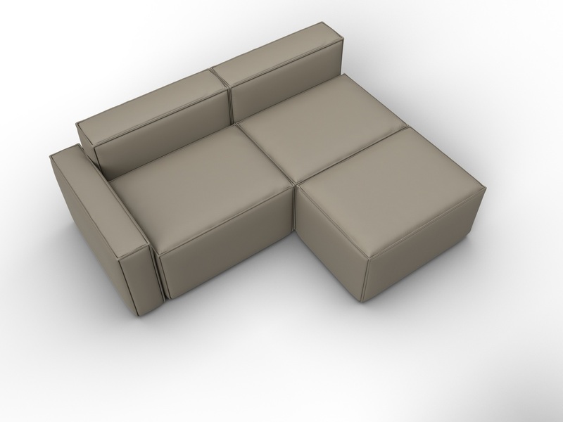 Диван угловой модульный Лига-063 угол левый, Экокожа, GRIFON 04 бежевый