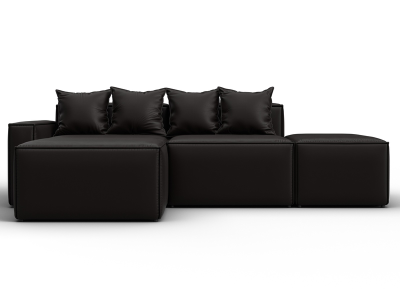 Диван угловой модульный Лига-063 угол левый, Экокожа, GRIFON 12 коричневый