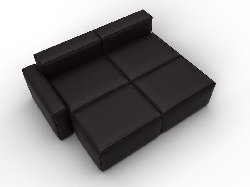 Диван угловой модульный Лига-063 угол левый, Экокожа, GRIFON 12 коричневый