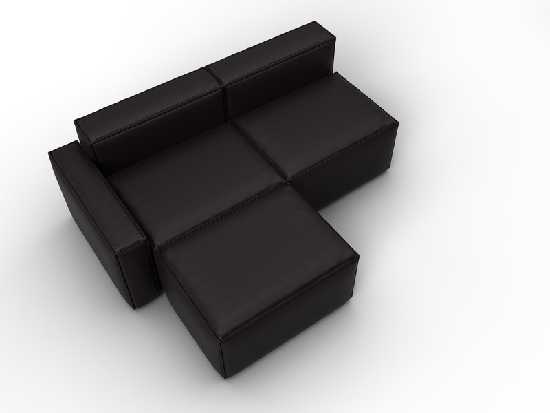 Диван угловой модульный Лига-063 угол левый, Экокожа, GRIFON 12 коричневый