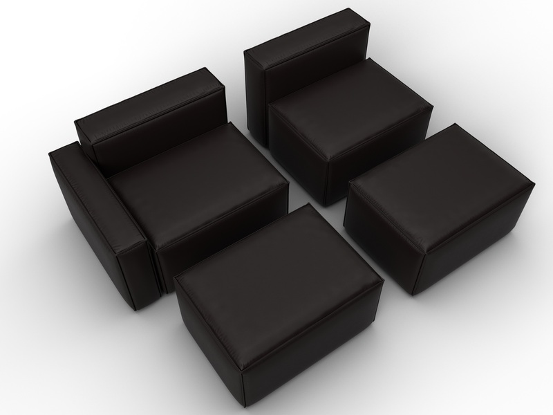 Диван угловой модульный Лига-063 угол левый, Экокожа, GRIFON 12 коричневый