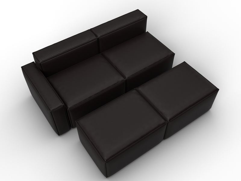 Диван угловой модульный Лига-063 угол левый, Экокожа, GRIFON 12 коричневый