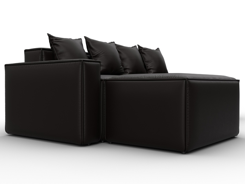 Диван угловой модульный Лига-063 угол левый, Экокожа, GRIFON 12 коричневый