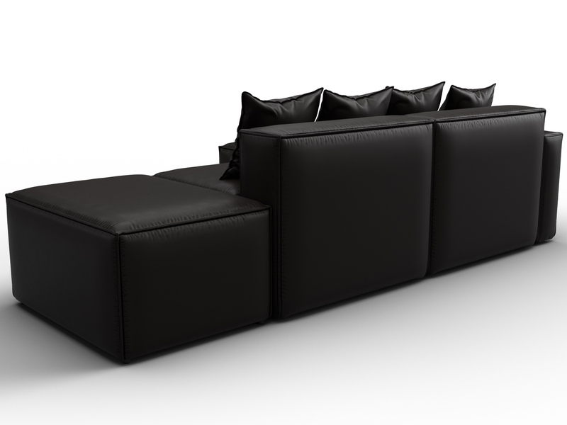 Диван угловой модульный Лига-063 угол левый, Экокожа, GRIFON 12 коричневый