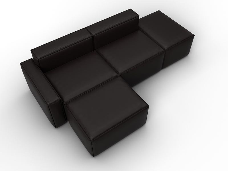 Диван угловой модульный Лига-063 угол левый, Экокожа, GRIFON 12 коричневый