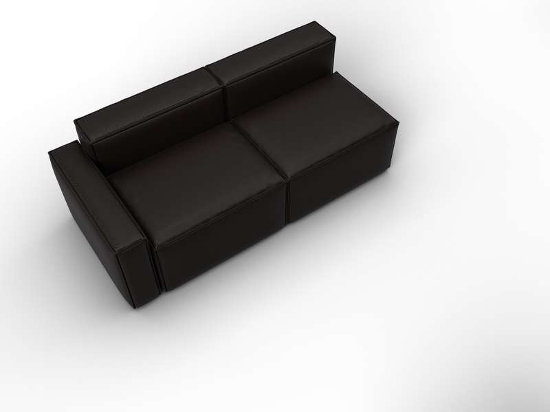 Диван угловой модульный Лига-063 угол левый, Экокожа, GRIFON 12 коричневый