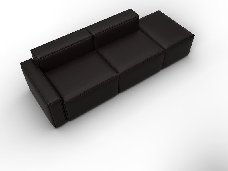 Диван угловой модульный Лига-063 угол левый, Экокожа, GRIFON 12 коричневый