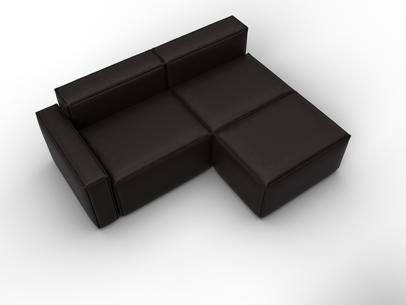 Диван угловой модульный Лига-063 угол левый, Экокожа, GRIFON 12 коричневый