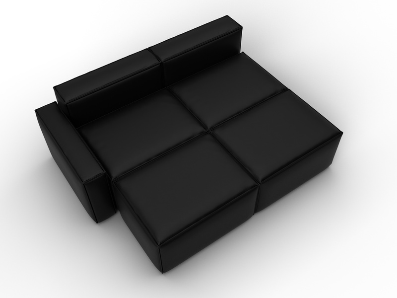 Диван угловой модульный Лига-063 угол левый, Экокожа, GRIFON 18 черный