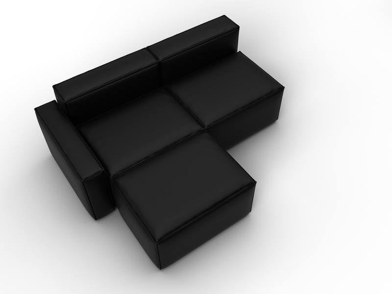 Диван угловой модульный Лига-063 угол левый, Экокожа, GRIFON 18 черный