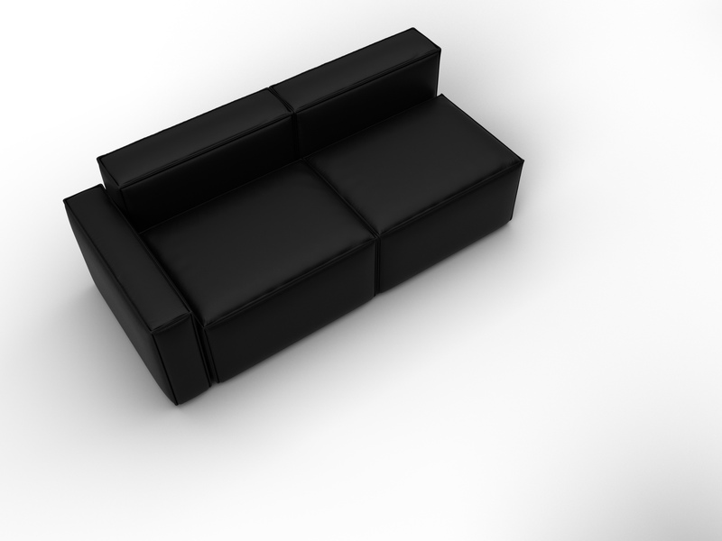 Диван угловой модульный Лига-063 угол левый, Экокожа, GRIFON 18 черный