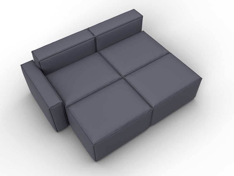 Диван угловой модульный Лига-063 угол левый, Экокожа, GRIFON 15 серый