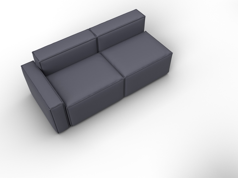 Диван угловой модульный Лига-063 угол левый, Экокожа, GRIFON 15 серый