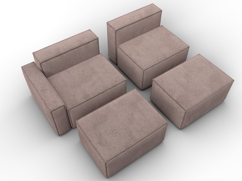 Диван угловой модульный Лига-063 угол левый, Велюр, TOWER 05 бежевый