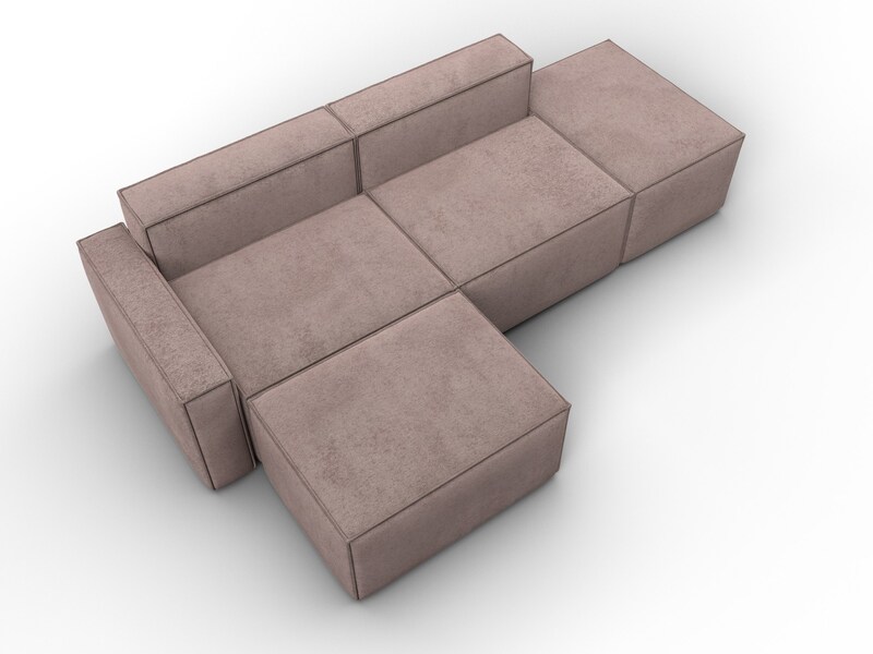 Диван угловой модульный Лига-063 угол левый, Велюр, TOWER 05 бежевый